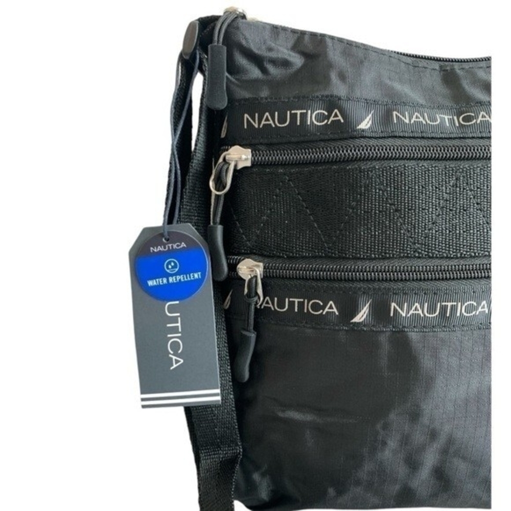 Nautica Black Nylon Captain's Quarters Hobo Crossbody Travel Bag NWT - Picture 4 of 9